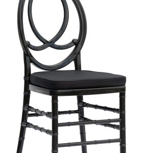 Phoenix PP esküvői bankett szék – fekete, párnával - bankettbutorok.hu