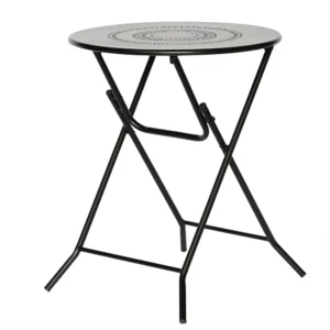 Összecsukható kerti asztal fekete Fi60cm Black Premium