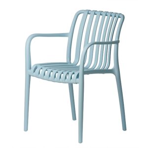 Aura kék, áttört kialakítású kerti szék karfákkal