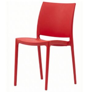 REST prémium konferenciaszék irodába, piros – ergonomikus, sztapelhető PP műanyag szék